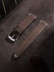 1pc Men's Watch B Breathable Comfortable Lightweight High Quality Leather Strap Compatible With 18mm 20mm And 22mm Watch Bands