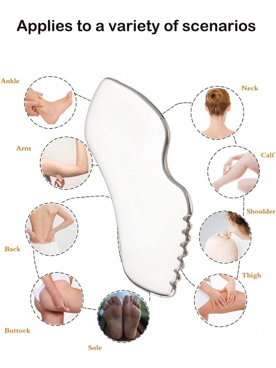 Stainless Steel Gua Sha Board, Facial Massage Tool For Face, Neck, Lymphatic Drainage, Heart-Shaped Scraping Plate For Full Body Muscle Relaxation