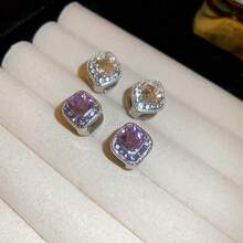 Andkiss 1 Pair French Exquisite Luxury Style Double-Sided Square Earrings - Square - View 2