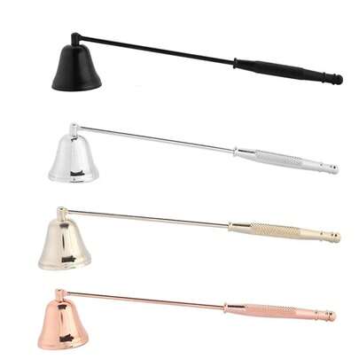 1PC Đen/Vàng/Bạc/Vàng hồng/Đồng thau Dụng cụ dập nến bằng thép không gỉ Phụ kiện dụng cụ dập nến Đệm nến Sáp Dập nến có tay cầm Chân nến Bấc nến Ngọn lửa Dành cho người yêu nến, Quà tặng, Sử dụng hàng ngày, Dập tắt bấc nến Ngọn lửa an toàn Trang trí nước ngọt Dụng cụ dập nến màu đen