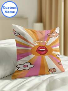 1pc Nome Personalizado Impresso DIY Fronha, Personalizado Single-Side Printed Pillow Cover Para Família, Crianças, Animal de Estimação, Amigos. Perfeito Para Casamento, Festival, Festa, Dia das Mães, Dia dos Pais, Ação de Graças, Sala de estar Sofá, Quarto Capa de Almofada Decorativa