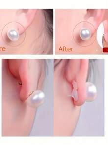 6 Pairs High Quality Silicone Earring Back Pads - Invisible Support Cushions For Heavy & Dangle Earrings, Safely Lift And Prevent Ear Lobe Sagging - Multicolor - View 3