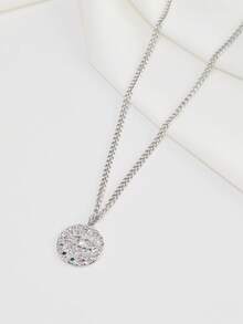 2pcs Demon Eye Pendant Necklace Set, Versatile Clavicle Chains Suitable For Women (Chain Loop & Bead Quantity Random) - Silver - View 4