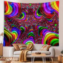1pc Wavy Pattern Tapestry, Abstract Art Style Wall Decor For Living Room, Bedroom, Modern Art Space, Home Decor Wall Hanging, Visual Art Theme, Suitable For All Seasons, Made Of Polyester With 3 Wall Nails And 2 Clips Included