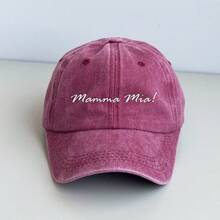 1pc Washed Soft Crown Graphic Letter (Mamma Mia!) Baseball Cap, Breathable Versatile Fashionable Casual/Holiday Wear - Multicolor - View 13