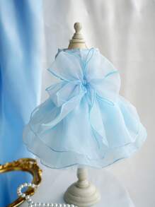 1pc Cute Pet Cat Dog Dress, Pink/White/Blue Tutu Skirt, Wedding Bridal Costume