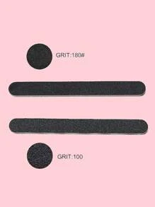 5pcs Dual-Sided Nail Files, 100/180 Grit Nail Buffers, Black Abrasive Boards For Manicure And Pedicure, Odorless Nail Polishing Tool