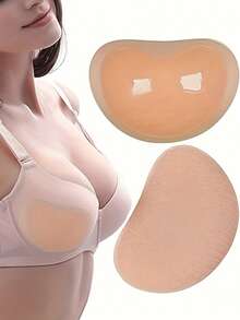 1Pair Push Up Sticky Reusable Bra Insertion Pads, Soft Chest Enhancement Pads, Women's Underwear And Lingerie Accessories - Multicolor - View 1