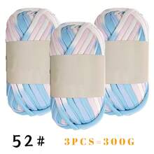 Hilo de trapo para tejer a ganchillo zapatillas, bolsas, cestas, alfombras - Suministros para manualidades DIY, 100g/ovillo o 300g/paquete - Multicolor - Ver 28