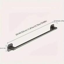 Towel Rack, Bathroom Wall Mounted Towel Holder Organizer Storage, No Drilling, Single Bar For Toilet/Washroom