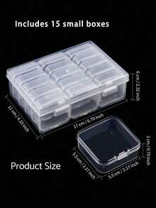 1 套 15 件迷你透明塑料收纳盒：非常适合整理小物件、珠宝、五金件、文具、DIY 工艺品返校 - 彩色 - 查看 11