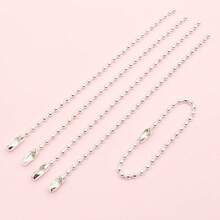 100pcs Iron 2mm Ball Bead Chains 11cm Long KeyRing Chain Label Hand Tag Connector Bulk Keychain DIY Jewelry Making Accessories - Beaded Chain - View 6