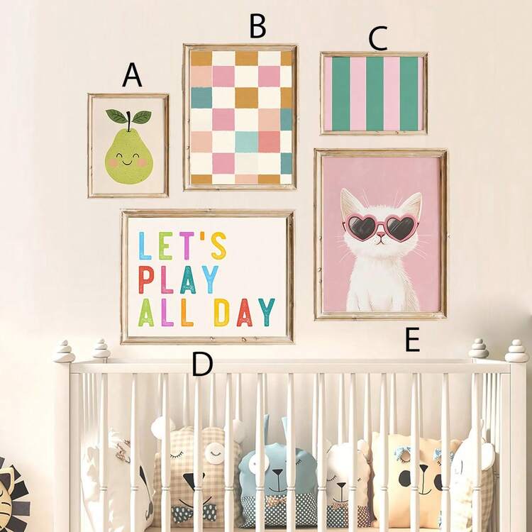 1 帆布墙面艺术，育儿室印刷品 | 墙面艺术套装 | 育儿室墙面艺术 | 游戏室装饰 | 儿童房艺术 | 奇特艺术 | 折衷主义墙面艺术 | 数字下载 - 彩色 - 查看 2