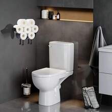 Portarrollos de papel higiénico de metal - Portarrollos de papel higiénico de estilo animal color negro mate (Perro) para decoración y organizador de baño en el hogar - Negro - Ver 2