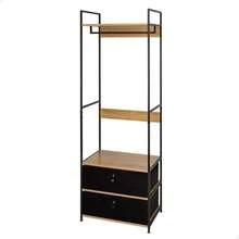2025 newMax Home 18433 offener Schrank, 60 x 40 x 175 cm, mit Kleiderstange und Stoffschubladen, aus Stahl und Holz, max. 30 kg, Ankleidezimmer, Schlafzimmerschränke, Regale, Organizer für Kleidung - 1 - Übersicht 1