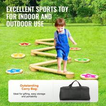 Kids Balance Beam Stepping Stones Gymnastics Balance Training Board Set 6 Piece For Children Fun Outdoor Indoor Activity Motor Skills Development - Red - View 7