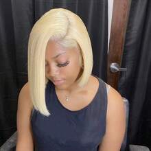 Short Straight Bob Wig Human Hair Wigs Blonde 613 Colored Lace Front Human Hair Wigs 13x4 Lace Frontal Human Hair Wig For Women - S613 - 查看 2