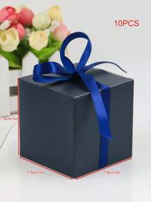 10pcs New Solid Color Square Paper Boxes, 7.6cm Square Gift Boxes, Multi-Color Options