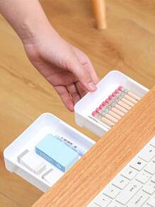 Creative Hidden Drawer Storage Box Punch-Free Under Desk Stationery Box Paste Small Drawer Desk Sundries Storage Stationery Storage Box