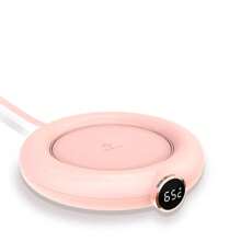 USB Tischbecher Wärmer Pad [3-Stufen Smarte Temperaturkontrolle] | 55-75°C konstante Temperatur Milcherwärmung | Büro & Zuhause Tassen Heizplatte | Digitale Anzeige Verbrühschutz Isolationsplatte | Kaffee & Milch Warm Getränke Essentielle