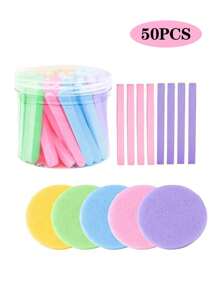 200pcs Compressed Facial Cleansing Sponges - Made Of Synthetic Cellulose Fiber, Breathable, Soft And Comfortable, No Irritating Chemicals Or Odor, Safe And Gentle On Skin. Lightweight, Compressed Into Stick Shape For Easy Portability, Expands Into Round Shape When Soaked In Water. Suitable For Daily Life, Travel, Gathering, Office, Camping, Etc. Can Also Be A Perfect Gift Choice For Women.