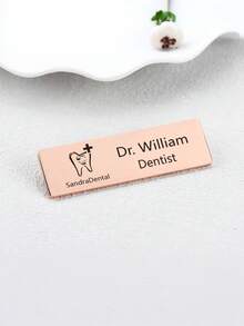 Personalized Name Tag, Employee ID Badge (With Pin), Design Your Own Emblem, Custom Work Badge, Office Name Plate, Employee Business Label, Engraved, Stainless Steel, Colorful, Cute, Adorable, Fun, Kawaii, Suitable For Teachers, Boys, Girls, Teenagers, Middle School, High School, College, Freshmen, Sophomores, Lower Grade Students, Elegant Romantic, Practical And Fashionable - Multicolor - View 5