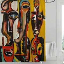 1pc Printed Waterproof Shower Curtain, With 12 Plastic Hooks, Machine Washable, Bathroom Partition, Bathtub Curtain, Bathroom Decor Window Curtain Back To School