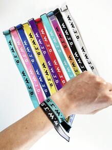 Set de 1/2/4 piezas Pulsera WWJD, Correa manual de colores aleatorios ¿Qué haría Jesús? Pulseras trenzadas hechas a mano bordadas, joyería cristiana inspiradora, muñequera deportiva unisex