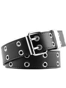 1pc/2pcs Punk Style Waist Belt, Fashion Chain Decorated Jeans Belt With Grommet, Suitable For Casual Daily Wear, Unisex - Multicolor - View 12