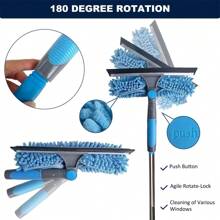 1 Set Extendable Window Cleaning Brush And Tools, With Telescopic Rod, Reusable Ultra-Fine Fiber Pads, Stainless Steel Handle - Long Reach Outdoor Glass Cleaning Tool, No Electricity Needed, Machine Washable