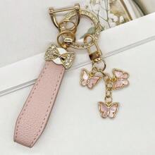 TTOBS 1pc Elegant Leather Key Chain With Lovely Flower Pendant - Durable, Fashionable And Multifunctional Keychain For Women - Variety Of Colors, Perfect Accessory And Gifting Idea For Car Owners
