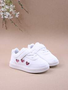 儿童鞋春季新款防滑女童运动鞋中童休闲男童板鞋幼儿跑步鞋宝宝小白鞋 - 粉色 - 查看 5