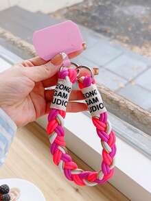 1pc Multi-Function Dual Ring Phone Lanyard, Handmade Braided Colorful String Wrist Strap With Key Chain, Phone Case Strap, Cup Holder, Fashion Accessories - Multicolor - View 11