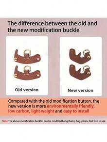 2025款真皮转换扣钱包肩带替换件，可调节斜挎肩带，无需打孔，迷你手提包 - 棕色 - 查看 5