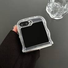 强化波浪纹保护壳适用于三星 Galaxy Z Flip6/Z Flip5/Z Flip4/Z Flip3 可折叠手机 - 纤薄透明保护套,简约设计(男女通用配件)防水防震防摔防刮 - 無色 - 查看 5