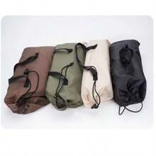 1 pieza Cojín de asiento con respaldo integrado para exteriores, silla plegable para camping y jardín, silla individual portátil para el ocio, para viajes y la playa