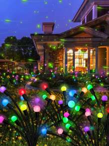 1/2 paquetes de luces solares para jardín, luces solares exteriores de 6/8/10 LED, luces decorativas exteriores, luces solares oscilantes, luces de luciérnagas para patio, camino y decoración exterior, luces solares oscilantes de bombilla grande
