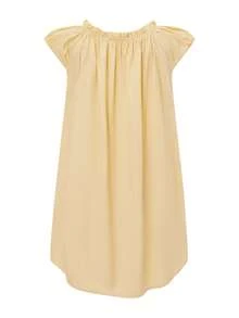 Ruffle Neck Bowknot Doll A Hem Dress - Yellow - View 6