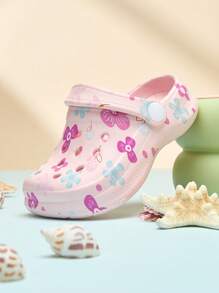 Kids Solid Color Slip On Sandals, Waterproof Non-Slip EVA Casual Fashion, Soft Thick-Soled Beach Shoes Breathable Slides