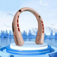 Portable LED Display Neck Hanging Chiller Fan With Cold Pad, Rechargeable Bladeless Personal Fan, 5-Speed Adjustable, USB Powered, 5th Gen Digital Display Night Running Fan - Multicolor - View 16