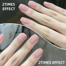 XEIJAYI 1PC 15ML Nail Polish - Jelly Ice Transparent Pink, Peelable UV LED, Formaldehyde-Free, Oval Shape, Glossy Finish, Solid Pattern, For Nail Salon And DIY Nails - Pink - View 3