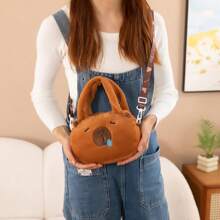 Capybara Crossbody Bag Portable Shoulder Bag Purse Cute Plush Bag For Outdoor Party,Stuffed Capybara Plush Bag Cartoon Capybara Plush Animal Handbag