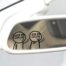 Adesivos refletivos à prova d'água com dedo médio engraçado de desenho animado Adesivo para carro Adesivo para janela de carro Adesivos para carro Adesivo decorativo para carroceria - Tamanho Único - Ver 7