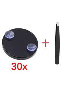 30X/40X Magnifying Makeup Mirror, Portable Round Hand Mirror With 2 Suction Cups For Wall Mount, Suitable For Makeup, Tweezing And Blackhead/Blemish Removal