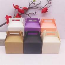 10pcs Black/White/Kraft Paper/Pink/Purple Candy Carrying Box Gift Box Paper Box - Black/white/kraft Paper/pink/purple Candy Carrying Box - View 1