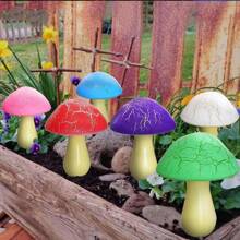 1Pack 8 LED Solar Mushroom Lights, Warm Light Sense Solar Ground Lawn Light, Villa Courtyard Garden Road Park, Outdoor Waterproof, Fairy Lights, Night Light New Year Holiday Party Wedding Christmas Decoration For Home Outdoors(Red Mushroom/Colored Mushrooms)