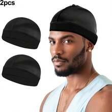 Cappellino da uomo in raso traspirante con effetto turban, cappellino da corsa e fitness con design elastico e regolabile, cuffia sportiva