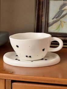 1 Set Of 350ml Hand-Painted Cherry Ceramic Mug And Saucer, Saudi Coffee Cup (1 Cup And 1 Saucer), Exquisite Retro High-Temperature Resistant Ceramic Cup, Unique Fruit Pattern Element, Microwave And Dishwasher , Suitable For Holding Water, Milk, Oatmeal, Tea, Juice, Breakfast, Coffee, Beverages And Other Hot/Cold Drinks - Multicolor - View 15