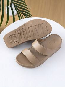 Sandalias de verano para mujer, de moda, casual, con cuña alta, suela de plataforma, antideslizantes y cómodas - Marrón - Ver 4
