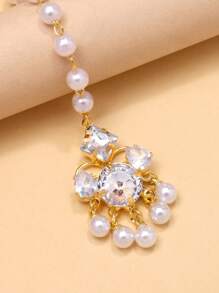 1pc Traditional -Style Bridal Hair Chain, Fashionable Bohemian Rhinestone Hair Accessory Head Jewelry Head Pieces Jewelry Hair Jewelry Head Chain Hair Vine Chain